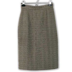 Lori Ann Montreal Vintage Plaid Pencil Midi Skirt